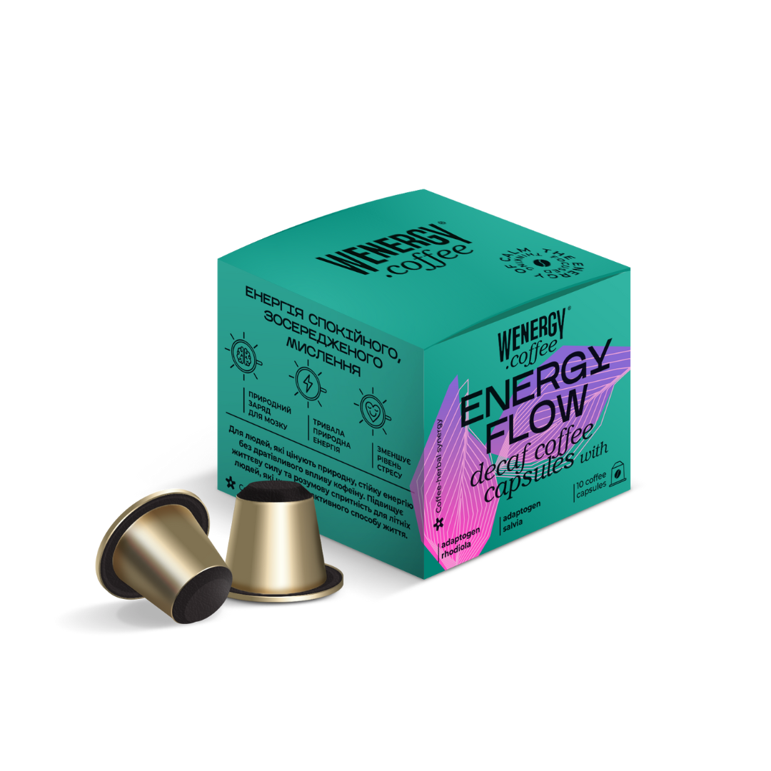 ENERGY FLOW - decaffeinated coffee in capsules for mental clarity