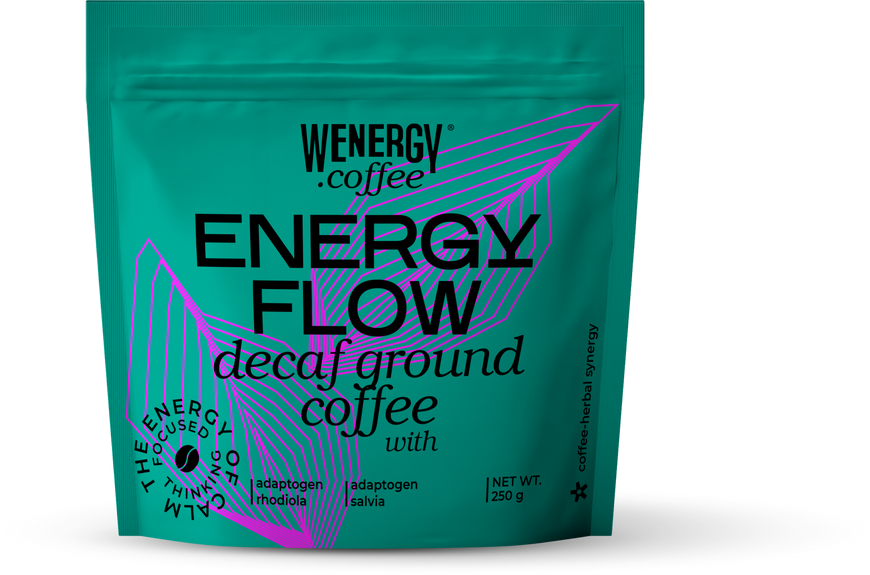 ENERGYFLOW Decaf Ground Coffee enhanced with adaptogenic herbs 250 g