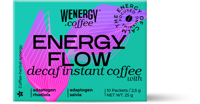 ENERGY FLOW  Instant Decaf Coffee Box with Adaptogenic Herbs