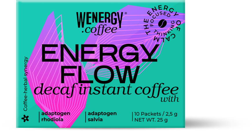 ENERGY FLOW  Instant Decaf Coffee Box with Adaptogenic Herbs